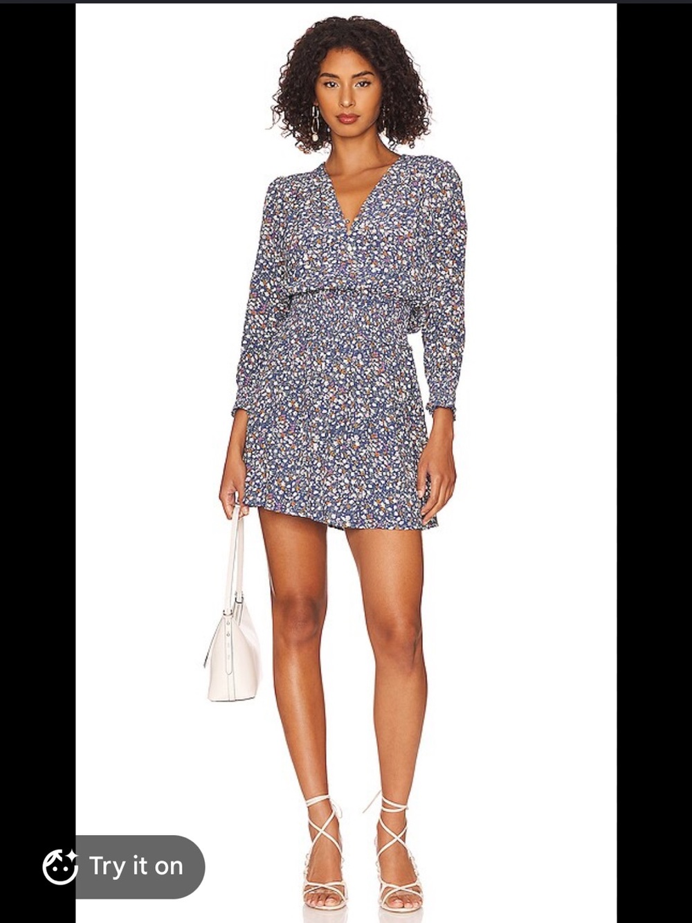 Rails Blue Floral Smocked Mini Dress